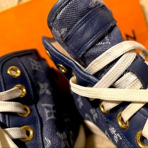 Louis Vuitton Monogram Denim Hi-Top Sneakers
